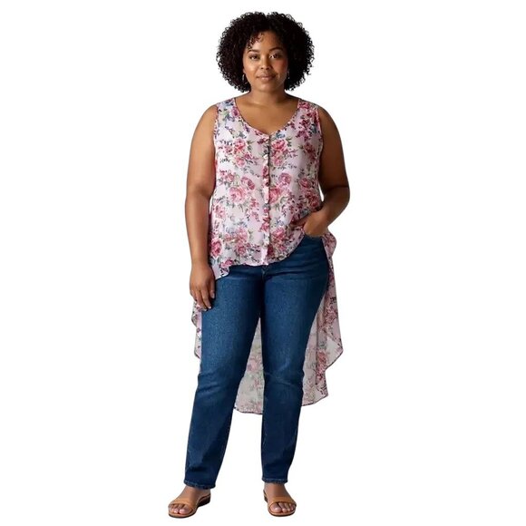 Torrid Floral Hi-Low Sleeveless Blouse - Picture 1 of 9